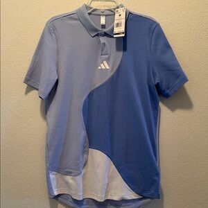 New Adidas Men's Blue Polo Shirt